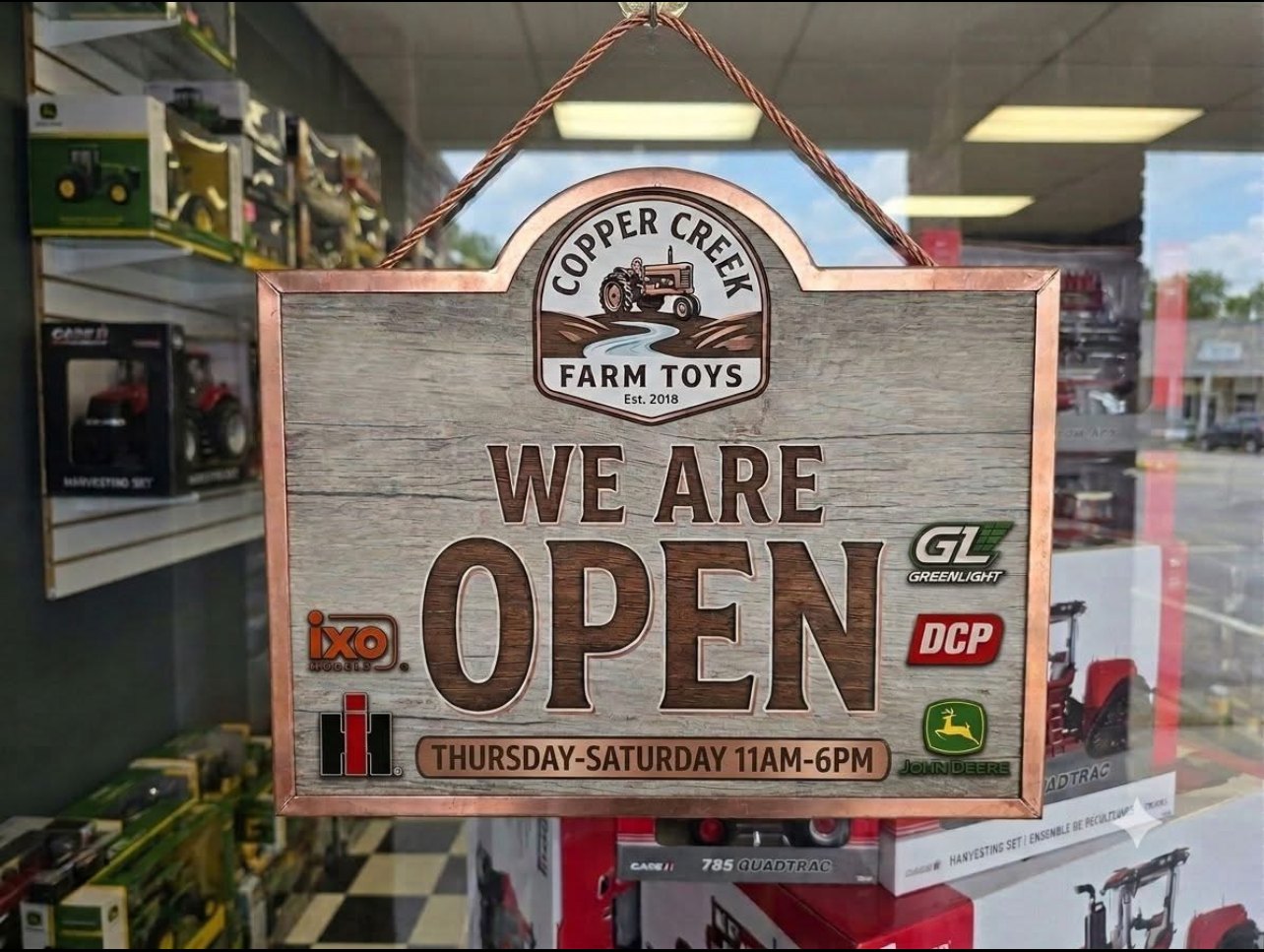 Copper Creek Farm Toys open sign